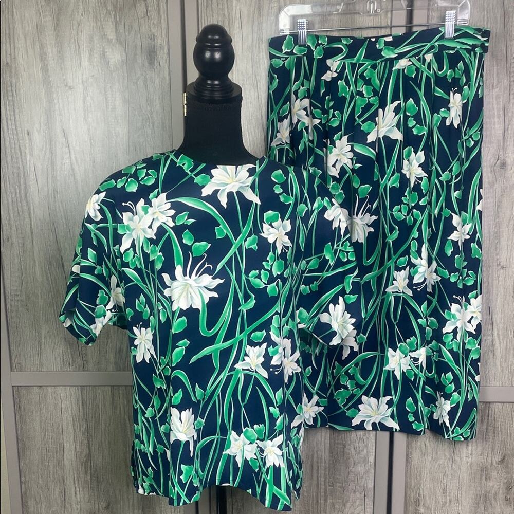 Vintage Pendleton Country Sophisticates Floral Skirt Set Women's 16
